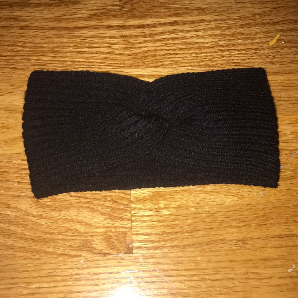 Black knit head wrap / ear warmers